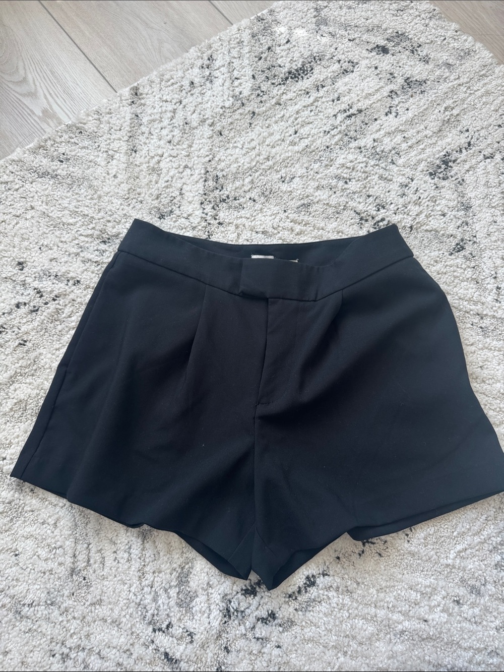 Women's Black Tailored High-Rise Shorts